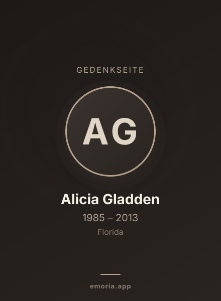 Gedenkportrait von Alicia Gladden