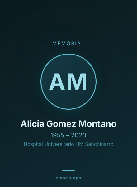 Memorial portrait of Alicia Gomez Montano