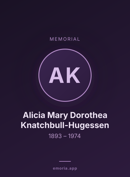 Memorial portrait of Alicia Mary Dorothea Knatchbull-Hugessen