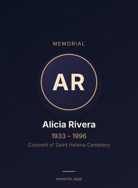 Memorial portrait of Alicia Rivera