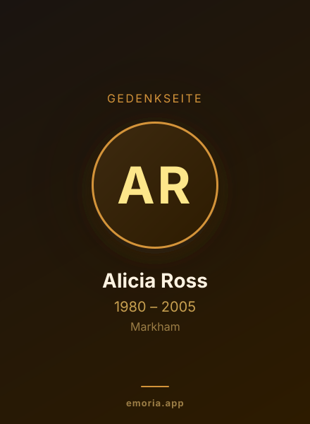 Gedenkportrait von Alicia Ross