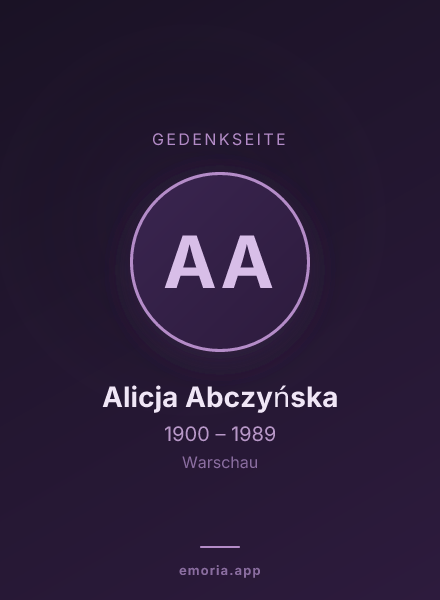 Gedenkportrait von Alicja Abczyńska