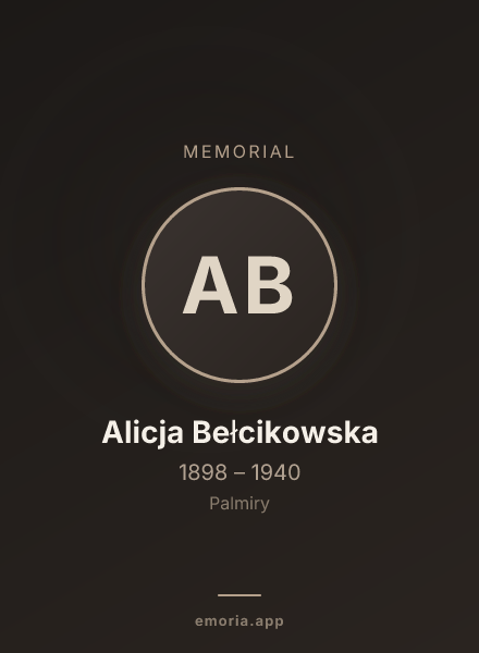 Memorial portrait of Alicja Bełcikowska