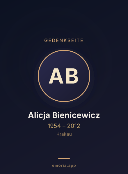 Gedenkportrait von Alicja Bienicewicz