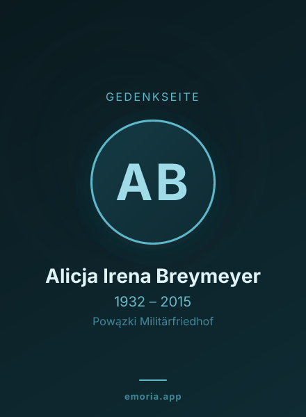 Gedenkportrait von Alicja Irena Breymeyer