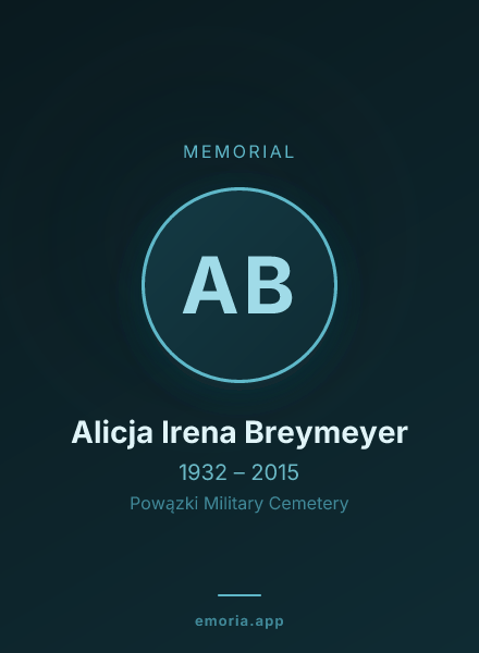 Memorial portrait of Alicja Irena Breymeyer