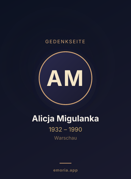 Gedenkportrait von Alicja Migulanka