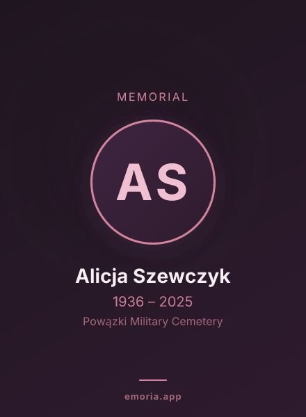 Memorial portrait of Alicja Szewczyk