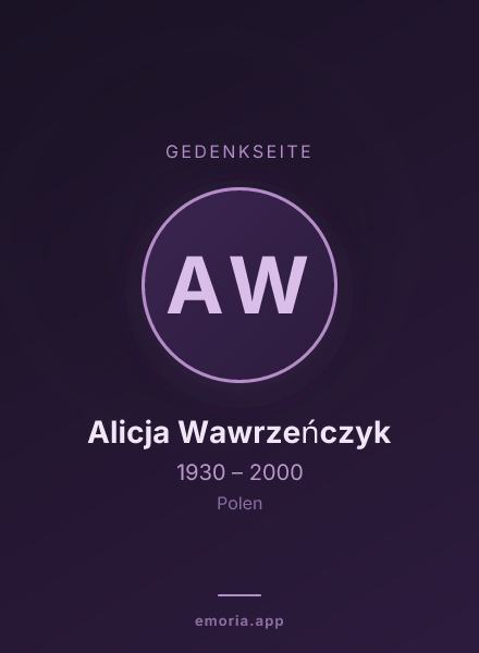 Gedenkportrait von Alicja Wawrzeńczyk