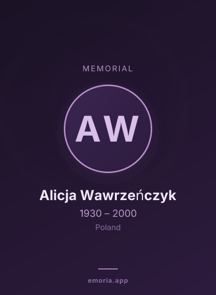 Memorial portrait of Alicja Wawrzeńczyk