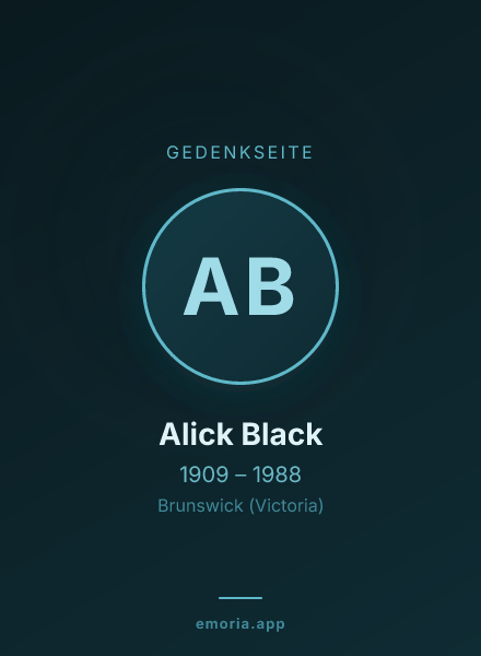 Gedenkportrait von Alick Black