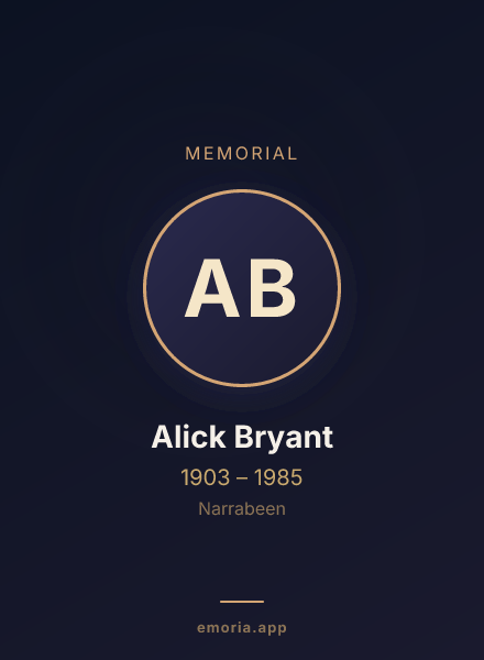 Memorial portrait of Alick Bryant