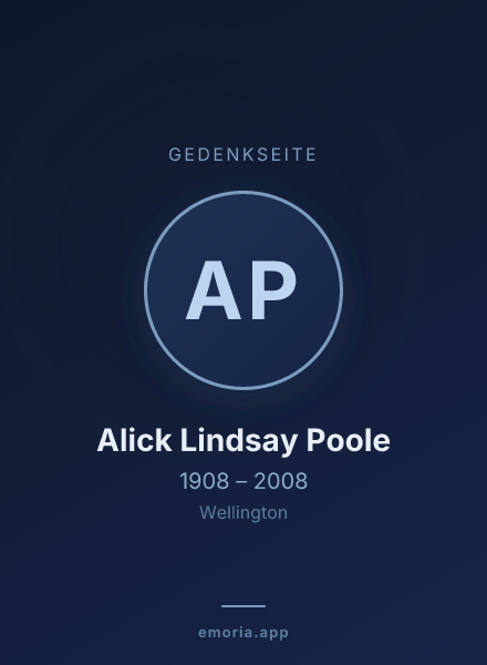 Gedenkportrait von Alick Lindsay Poole