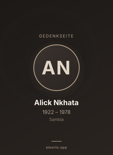 Gedenkportrait von Alick Nkhata