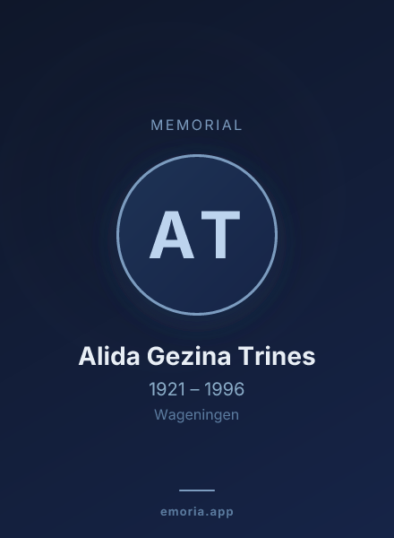Memorial portrait of Alida Gezina Trines