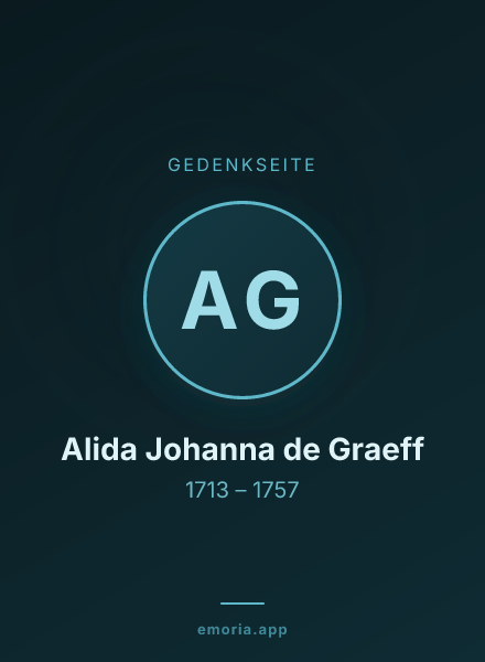 Gedenkportrait von Alida Johanna de Graeff