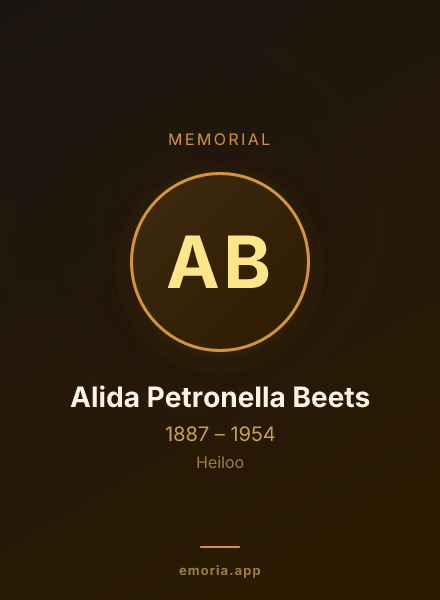 Memorial portrait of Alida Petronella Beets