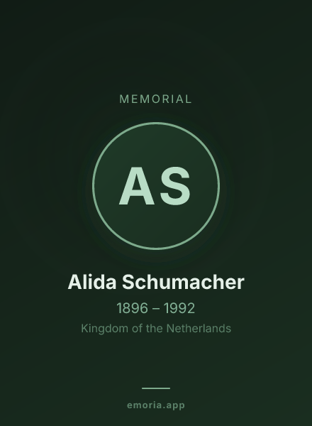 Memorial portrait of Alida Schumacher