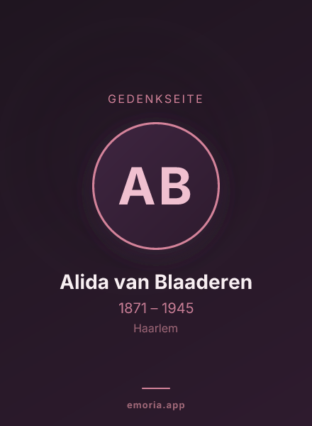 Gedenkportrait von Alida van Blaaderen