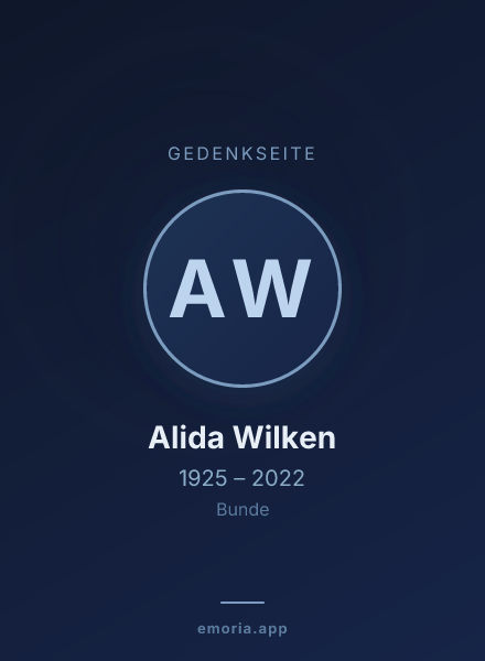 Gedenkportrait von Alida Wilken