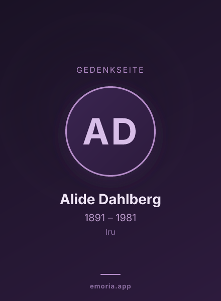 Gedenkportrait von Alide Dahlberg