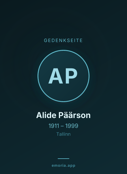 Gedenkportrait von Alide Päärson