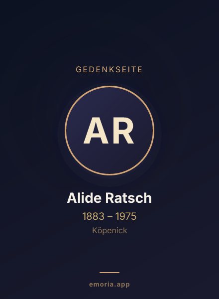 Gedenkportrait von Alide Ratsch