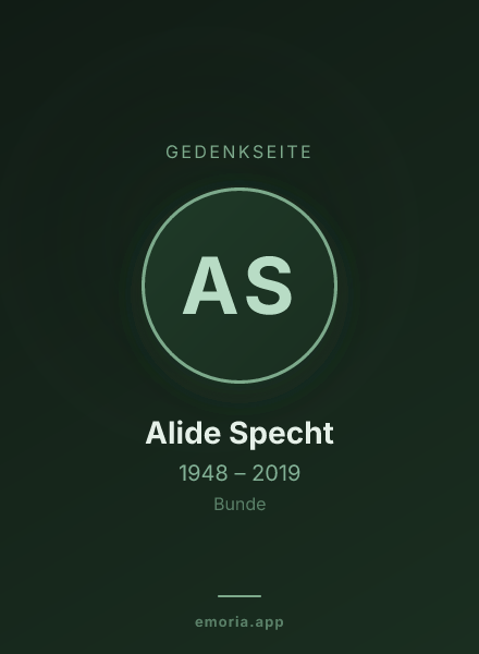 Gedenkportrait von Alide Specht