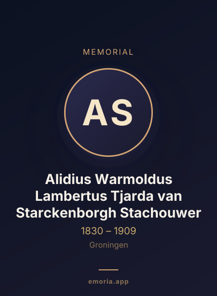 Memorial portrait of Alidius Warmoldus Lambertus Tjarda van Starckenborgh Stachouwer