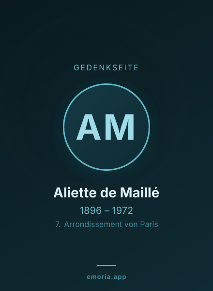 Gedenkportrait von Aliette de Maillé