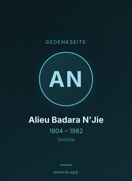 Gedenkportrait von Alieu Badara N’Jie