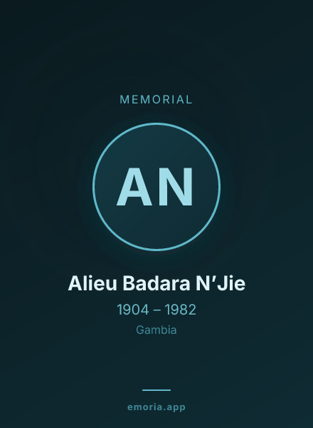 Memorial portrait of Alieu Badara N’Jie
