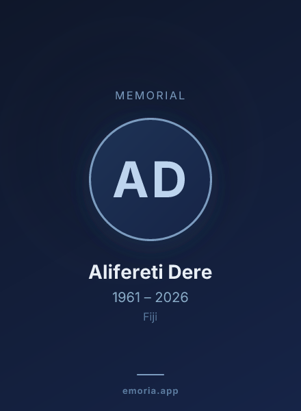 Memorial portrait of Alifereti Dere