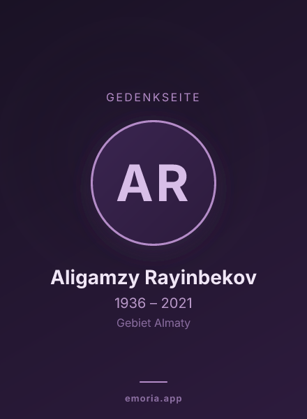 Gedenkportrait von Aligamzy Rayinbekov