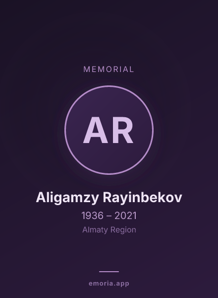 Memorial portrait of Aligamzy Rayinbekov