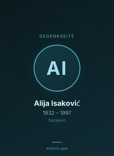 Gedenkportrait von Alija Isaković