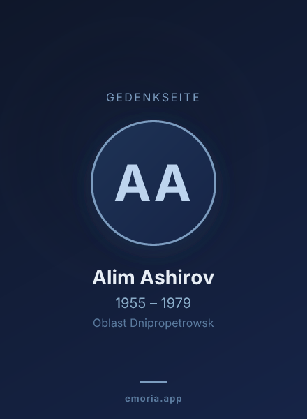 Gedenkportrait von Alim Ashirov