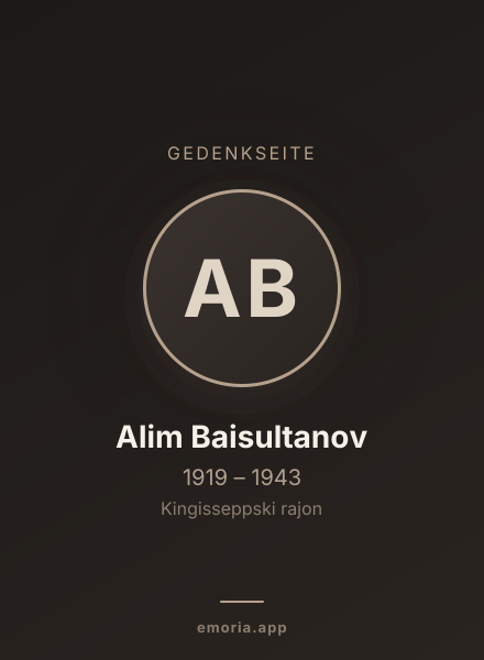 Gedenkportrait von Alim Baisultanov