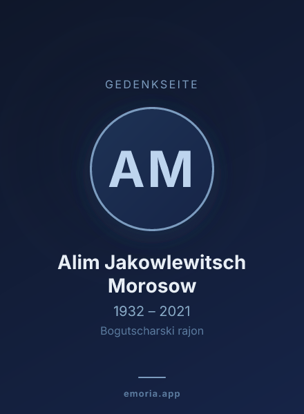 Gedenkportrait von Alim Jakowlewitsch Morosow