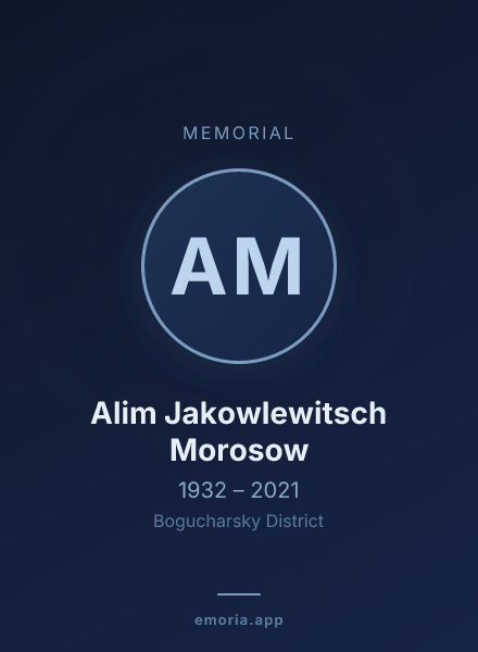 Memorial portrait of Alim Jakowlewitsch Morosow