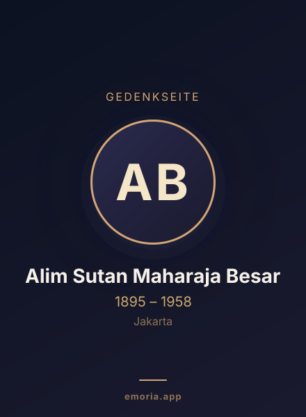 Gedenkportrait von Alim Sutan Maharaja Besar