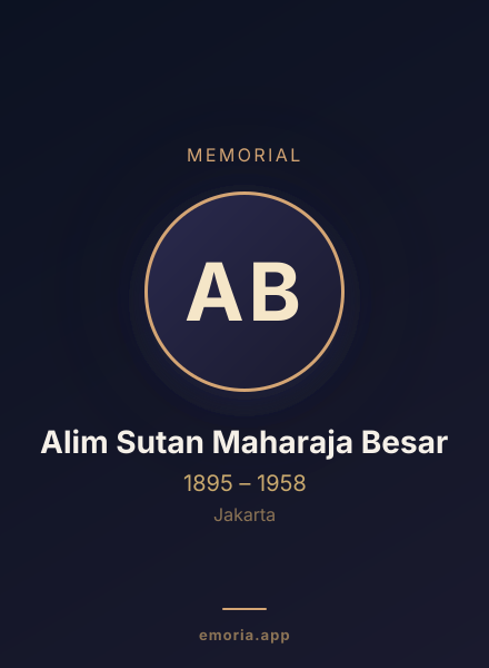 Memorial portrait of Alim Sutan Maharaja Besar