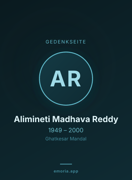 Gedenkportrait von Alimineti Madhava Reddy