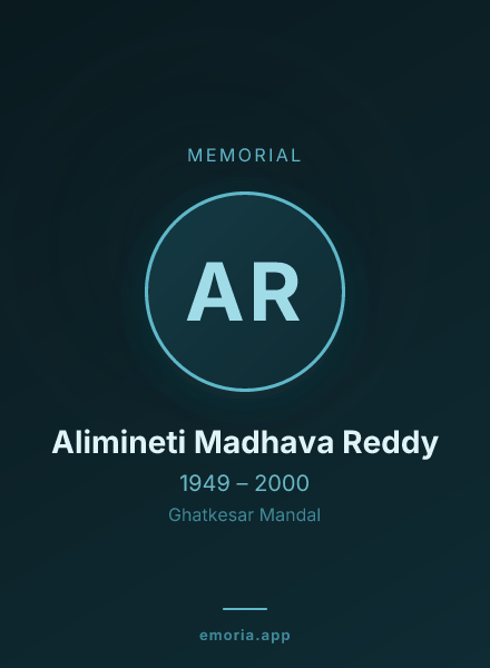 Memorial portrait of Alimineti Madhava Reddy
