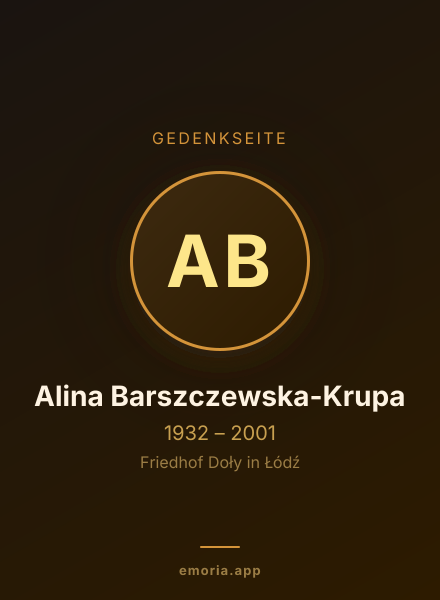 Gedenkportrait von Alina Barszczewska-Krupa