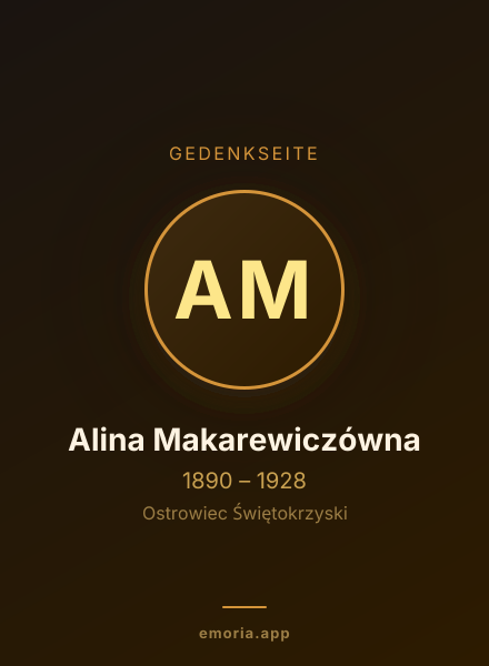 Gedenkportrait von Alina Makarewiczówna