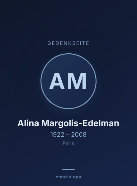 Gedenkportrait von Alina Margolis-Edelman