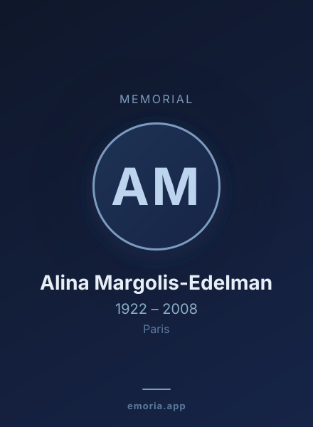 Memorial portrait of Alina Margolis-Edelman