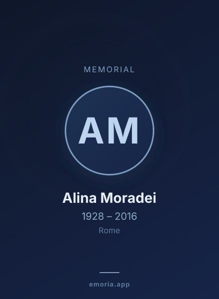 Memorial portrait of Alina Moradei