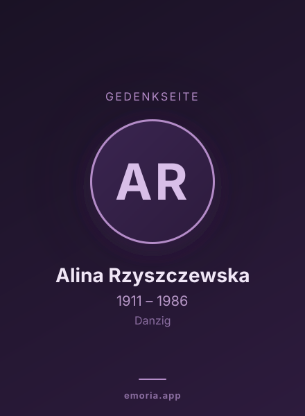 Gedenkportrait von Alina Rzyszczewska